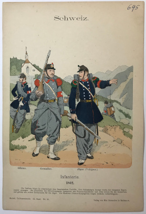 Knotel, Uniformenkunde, Band IX, No 30, Schweiz. Infanterie. 1862.